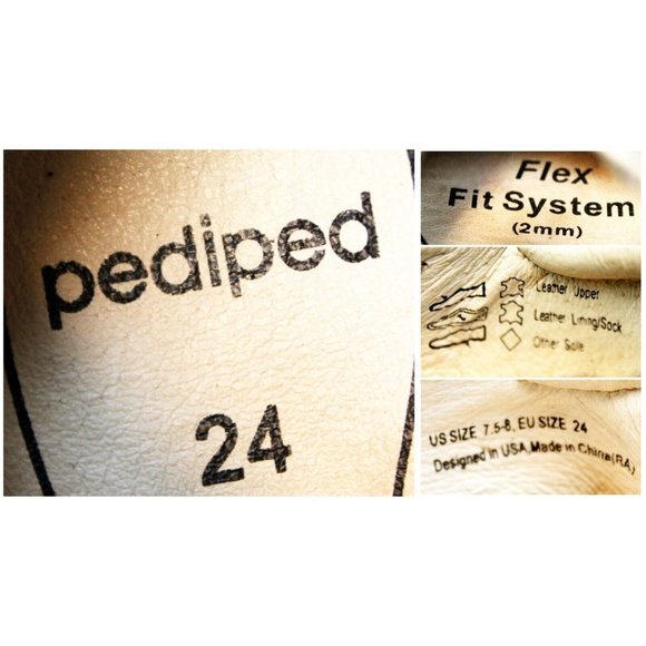 PediPed Black Mary Jane Shoes Toddler Girl sz 7.5 8 Bow Dress Flex Cushion Heel - Picture 12 of 12